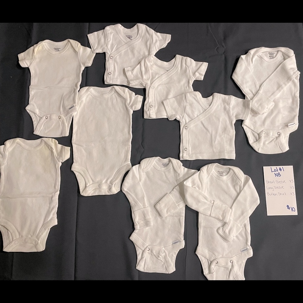 Neutral white baby clothes
